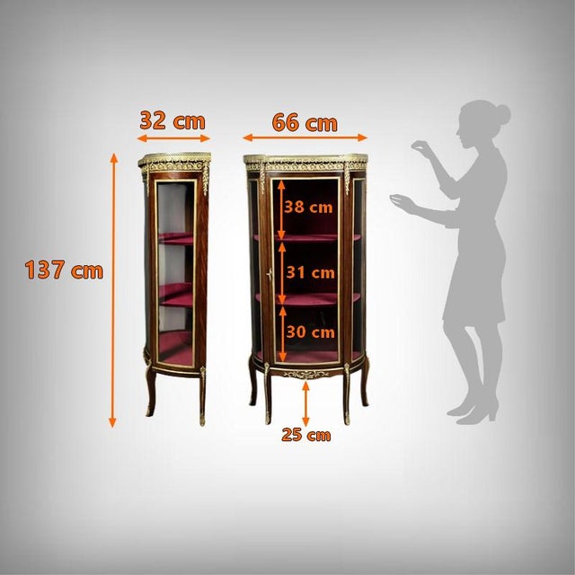 Small Antique Mahogany Display Cabinet, 1890s For Sale - Image 18 of 18