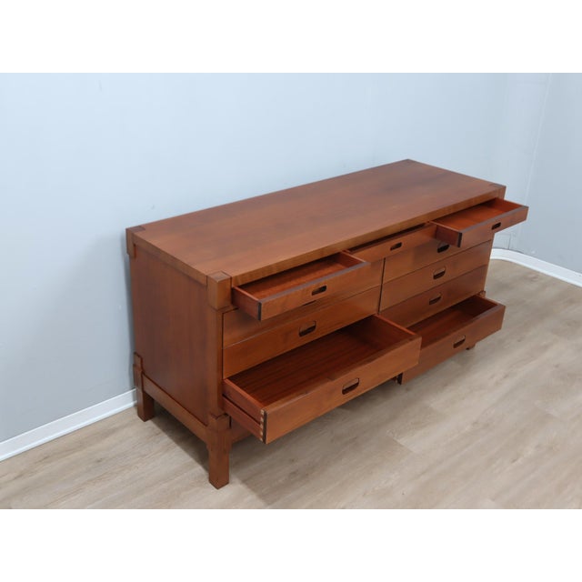 Wood Mid-Century Italian Rationalist Walnut Multi-Drawer Sideboard, 1970s For Sale - Image 7 of 14