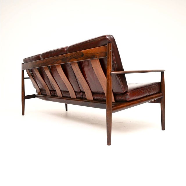 Vintage Danish Leather Sofa by Grete Jalk for France and Son, 1960 For Sale - Image 6 of 11