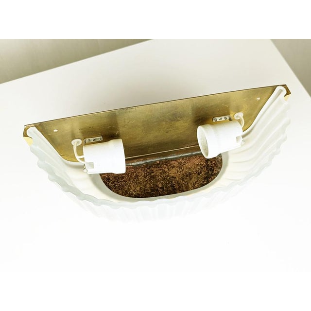 Mid-Century Italian Brass and Molded Glass Sconce For Sale - Image 6 of 9