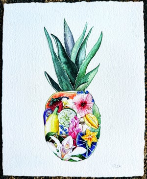 Original Signed Sarah Voyer “Pineapple” Print