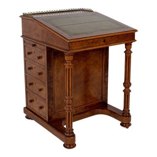 Mid 19th Century Davenport Desk in Walnut Burl, Satinwood and Ebony For Sale