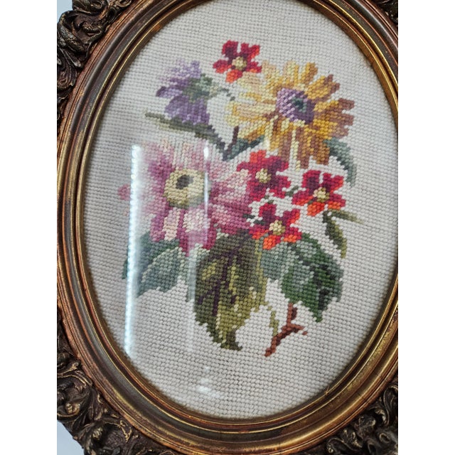 Vintage Needlepoint in Gilt Frames - Pair For Sale In Atlanta - Image 6 of 7