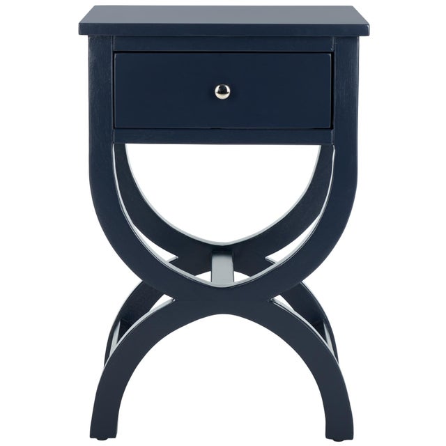 Maxine Accent Table with Storage Drawer in Navy For Sale - Image 10 of 10