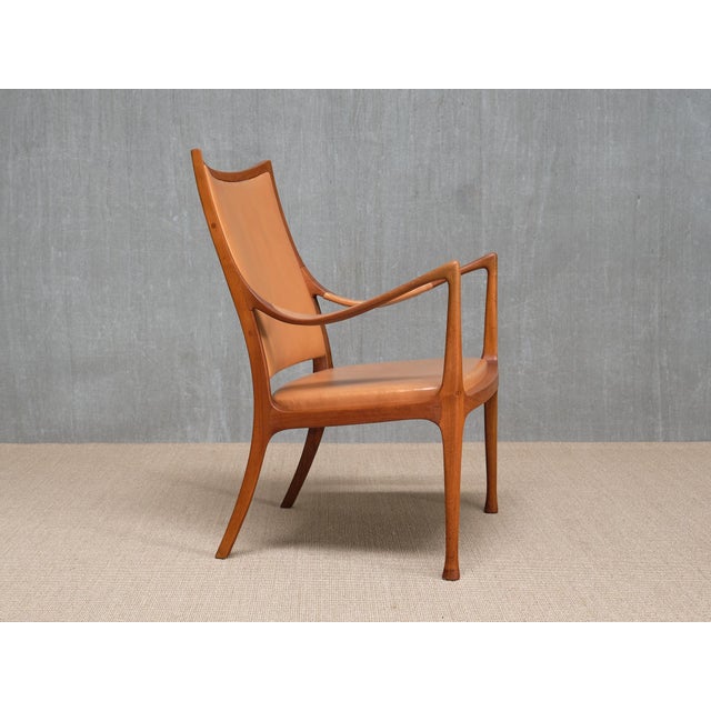 Armchair in Walnut and Leather by Hans Asplund for Nordiska Kompaniet, 1955 For Sale - Image 9 of 18