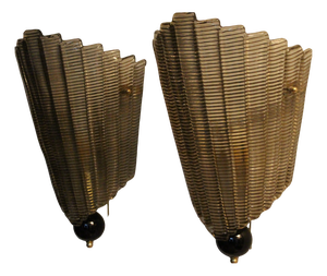 Sconces in Smoked Textured Murano Glass, 1980s, Set of 2