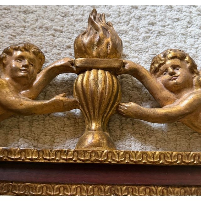 Wood 1990 Carvers Guild Large Hand Carved Ornate Gilded Mahogany Mirror For Sale - Image 7 of 10