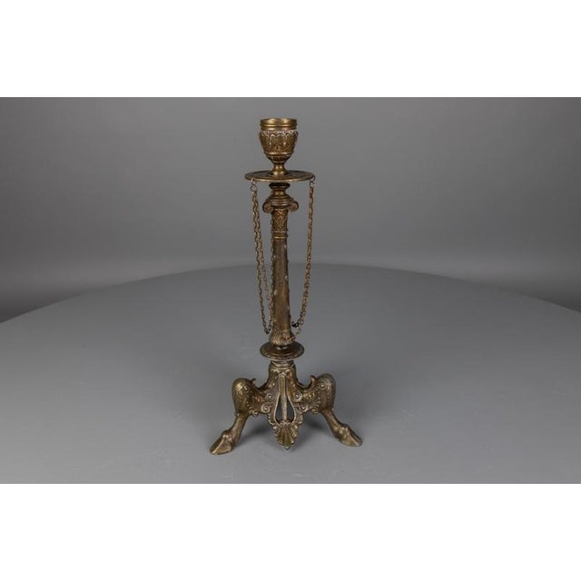 Late 19th Century Napoleon III French Spelter Candleholder, 1890s For Sale - Image 14 of 18