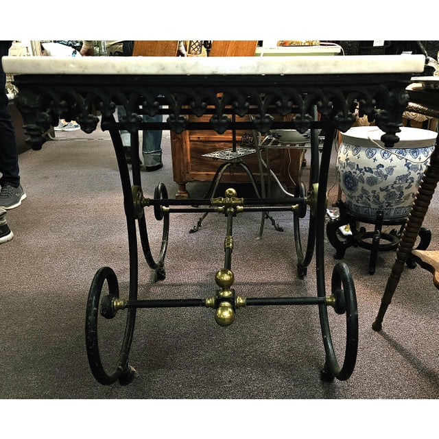 19th Century French Cast Iron & Marble Butcher Shop or Pastry Table For Sale - Image 13 of 14