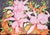 Beautiful drawing of double Hibiscus and Butterflies dancing around a log by Ben Black (American, 1922-2003). Signed and...