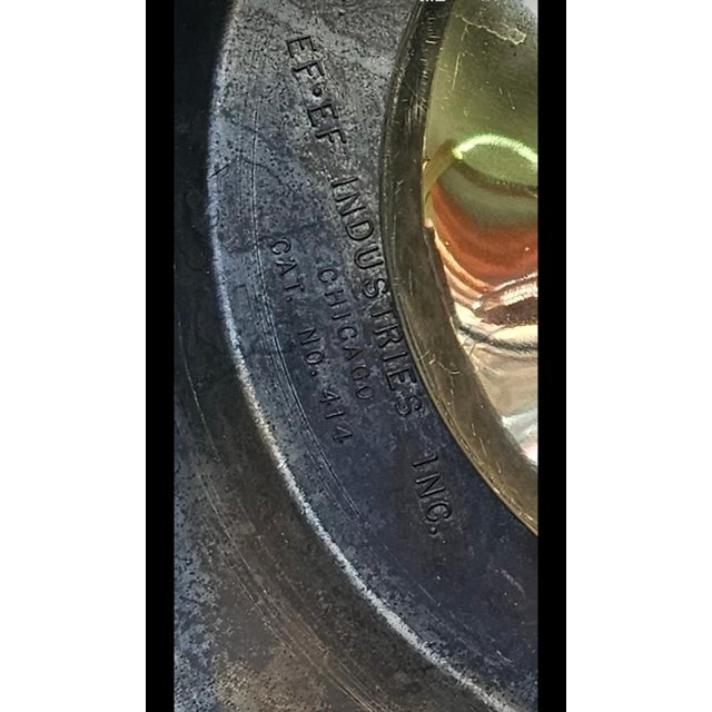 Large Amber Hand Blown Amber Glass and Brass 1970s Vintage Ef & Ef Industries Table Lamp For Sale - Image 10 of 12