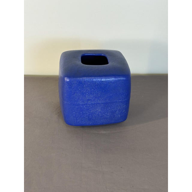Vintage Blue Vase in Ceramic by Alessio Tasca, 1970s For Sale - Image 8 of 8