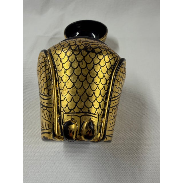 Hollywood Regency Mid 20th Century Burmese Lacquerware Owl Trinket Box. For Sale - Image 3 of 7