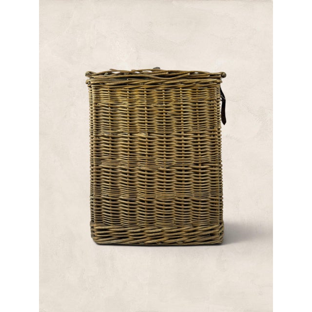 Wood Vintage English Coracle Picnic Basket For Sale - Image 7 of 8