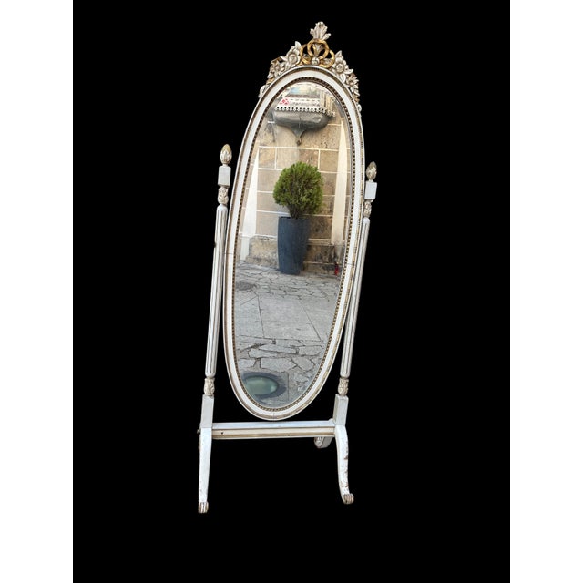 Chestnut Floor Mirror, 1950s For Sale - Image 6 of 18