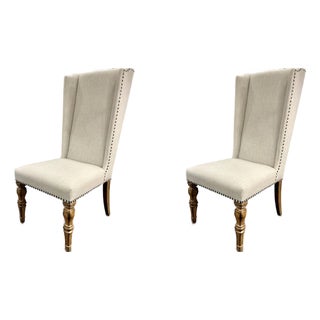Hooker Furniture High Back Wing Host Chairs - Pair. For Sale