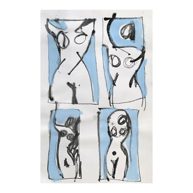 Figurative Sketch No. 1, Drawing From the Model, Charcoal Oil on Paper For Sale