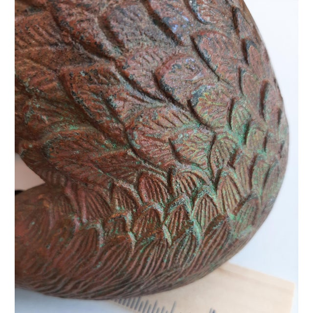 Vintage Bronze Swan Planter. This exceptional vintage bronze swan planter showcases exquisite feather textures and is...