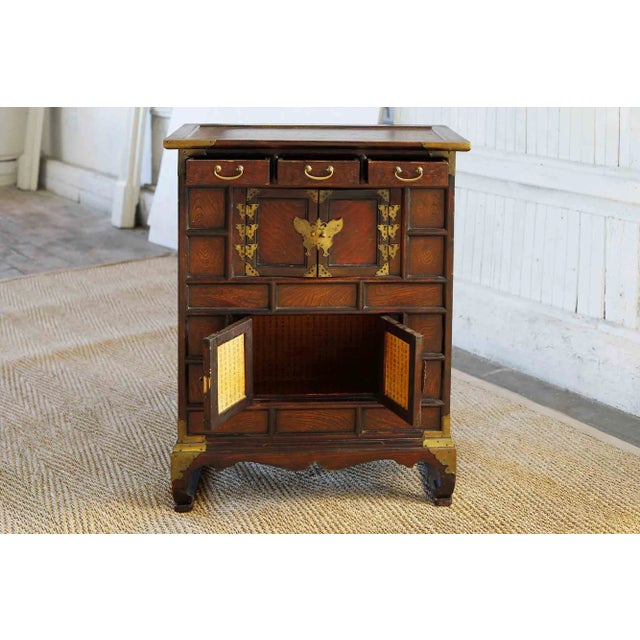 Cabinet Antique Asian With Brass Detail For Sale - Image 4 of 6