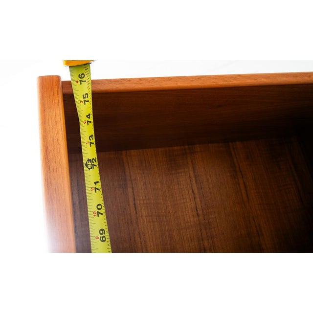 Mid Century Danish Modern Bookshelf Cabinet Teak Shelves Cabinet Doors Wood MCM For Sale - Image 12 of 12