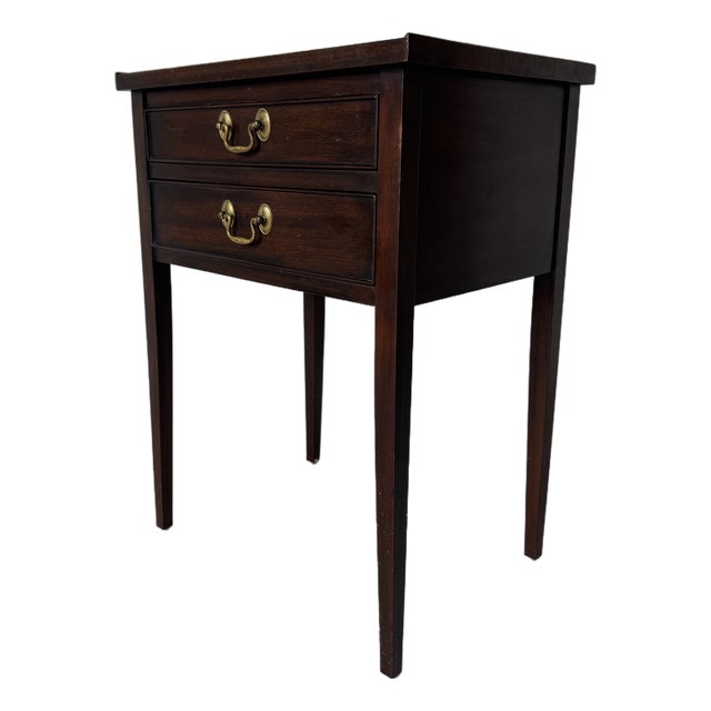 Vintage Henkel Harris Two-Drawer Small Nightstand / Side Table For Sale