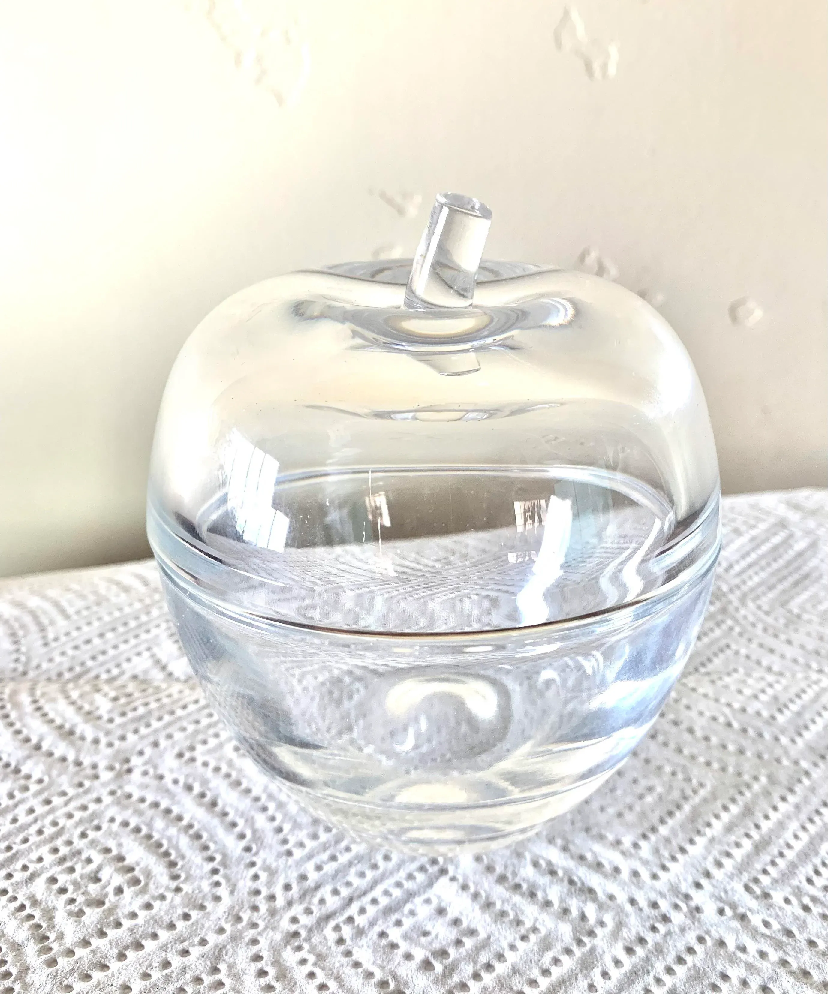 Tiffany & Co Vintage Crystal Apple Candy Dish in Original Box