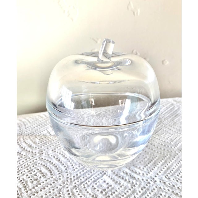 Tiffany & Co Vintage Crystal Apple Candy Dish in Original Box For Sale In San Diego - Image 6 of 9