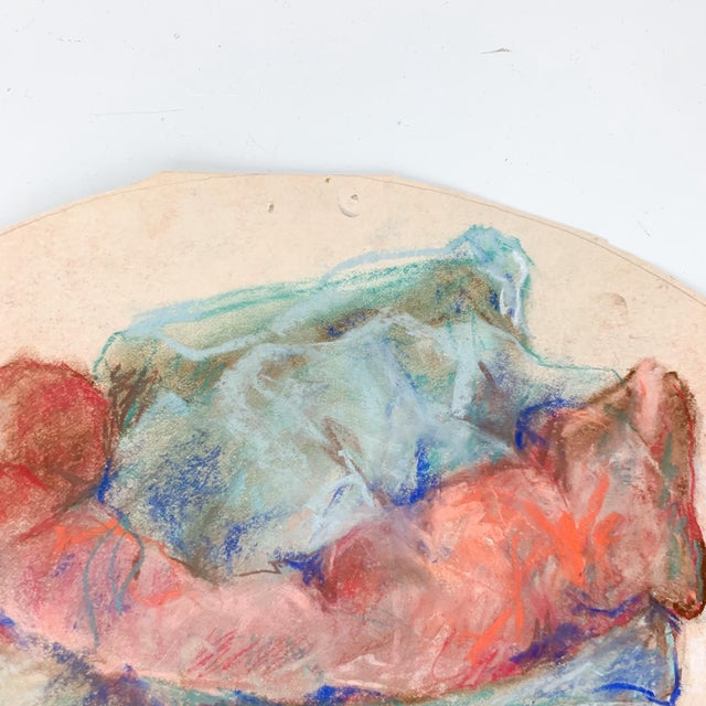 Vintage Portrait in Pastel Woman in Headdress Painting French Look Judy Horowitz For Sale - Image 10 of 10