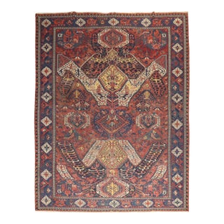 19th Century Rare Zabihi Collection Dragon Soumac Flat-Weave Rug - 9'2" x 12'7" For Sale