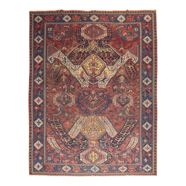 19th Century Rare Zabihi Collection Dragon Soumac Flat-Weave Rug - 9'2" x 12'7" For Sale