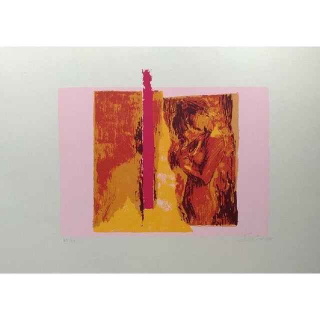 Pink Nude is a screen print realized by Nicola Simbari in 1976. Hand signed and dated in pencil, lower right margin...