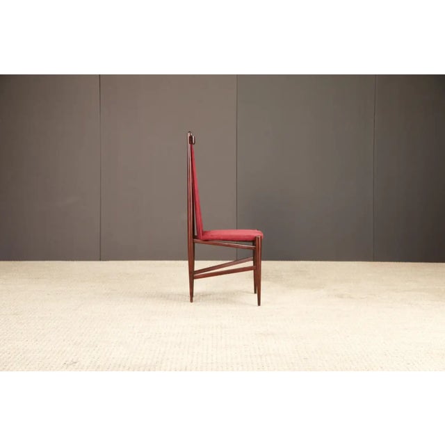 Red Sergio Rodrigues Set of 6 Brazilian Modern Dining Chairs in Rosewood, 1950s For Sale - Image 8 of 18