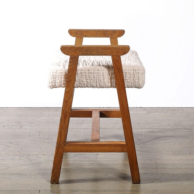Wood Mid-Century Modernist Oak Stool by Guillerme Et Chambron Edition Votre Maison For Sale - Image 7 of 14