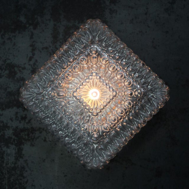 Mid-Century Clear Glass Sconce For Sale - Image 11 of 12