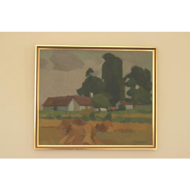 Richard Björklund, Village, 1950s, Oil on Canvas For Sale - Image 15 of 18