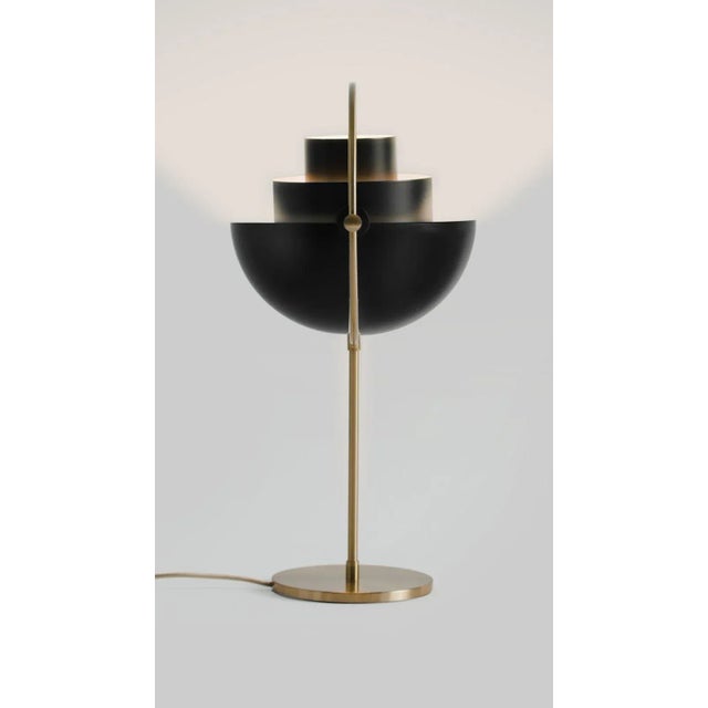 Mid-Century Modern Louis Weisdorf 'Multi-Lite' Table Lamp in Black and Brass For Sale - Image 3 of 13