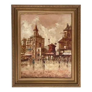 Paris Cityscape With Moulin Rouge by Antonio DeVity