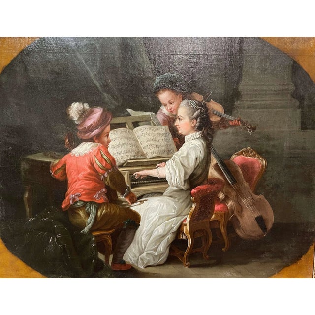 18th Century French “Four Arts” Allegorical Paintings After Carle Van Loo For Sale - Image 4 of 18