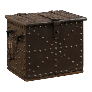18th Century Iron Clad Wood Strong box, Spain