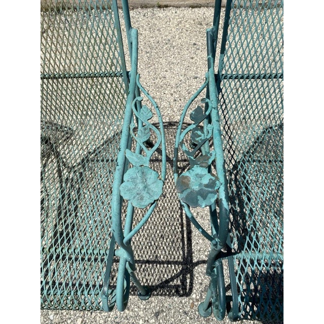 Vintage Woodard Wrought Iron Patio Dining Set W/ Round Pedestal Base Table 5 PCS For Sale - Image 13 of 13