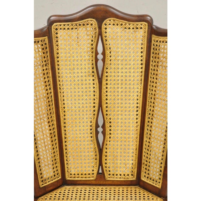 Antique Victorian Walnut and Cane Carved Rocker Rocking Chair W/ Queen Anne Legs For Sale In Philadelphia - Image 6 of 10