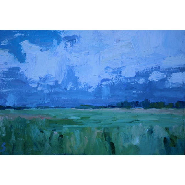 Contemporary Cloudscape Oil Painting, Original Contemporary Landscape by L Haas For Sale - Image 3 of 9