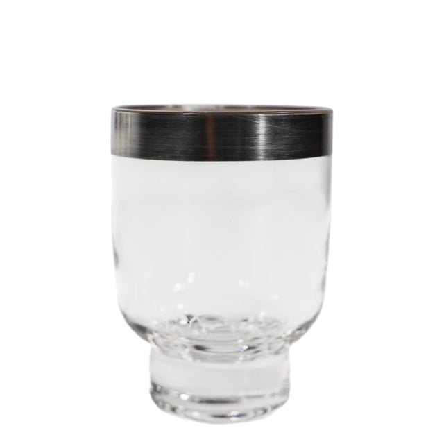Silver Four Mid Century Silver Rim Glasses After Dorothy Thorpe For Sale - Image 8 of 8