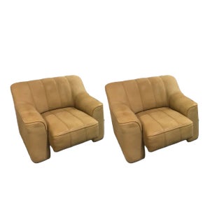 Set of DS 44 Lounge Chairs in Beige Cream Leather from De Sede For Sale