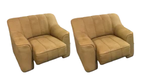 Set of DS 44 Lounge Chairs in Beige Cream Leather from De Sede