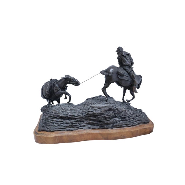Dan Huber "Fort Assiniboine Trooper" Western Bronze Sculpture For Sale - Image 4 of 11