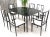 Cerused Ebonized Walnut Dining Room Table 6 Chairs Set w/ Two Extension Boards - 7 Pieces For Sale - Image 6 of 13