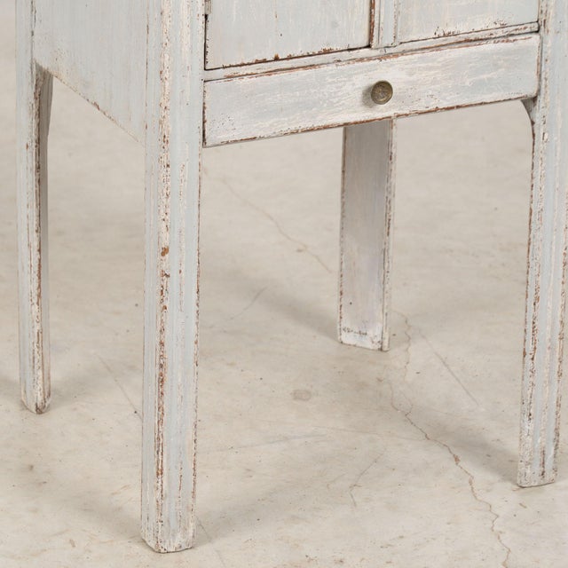 19th Century Small Swedish Original Gray Painted Pine Cabinet Nightstand For Sale - Image 12 of 13