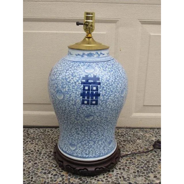 Chinese Blue and White Porcelain Temple Jar For Sale - Image 4 of 9