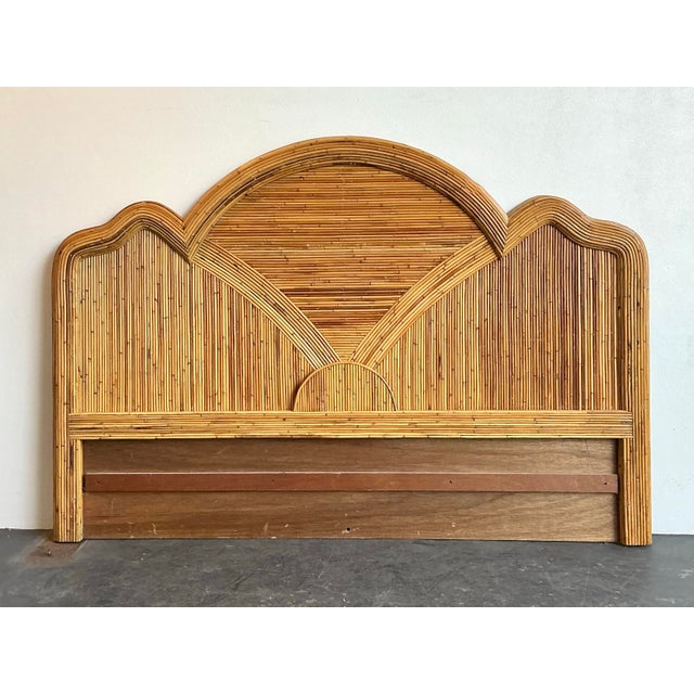 Wood Vintage Pencil Reed King Headboard For Sale - Image 7 of 12